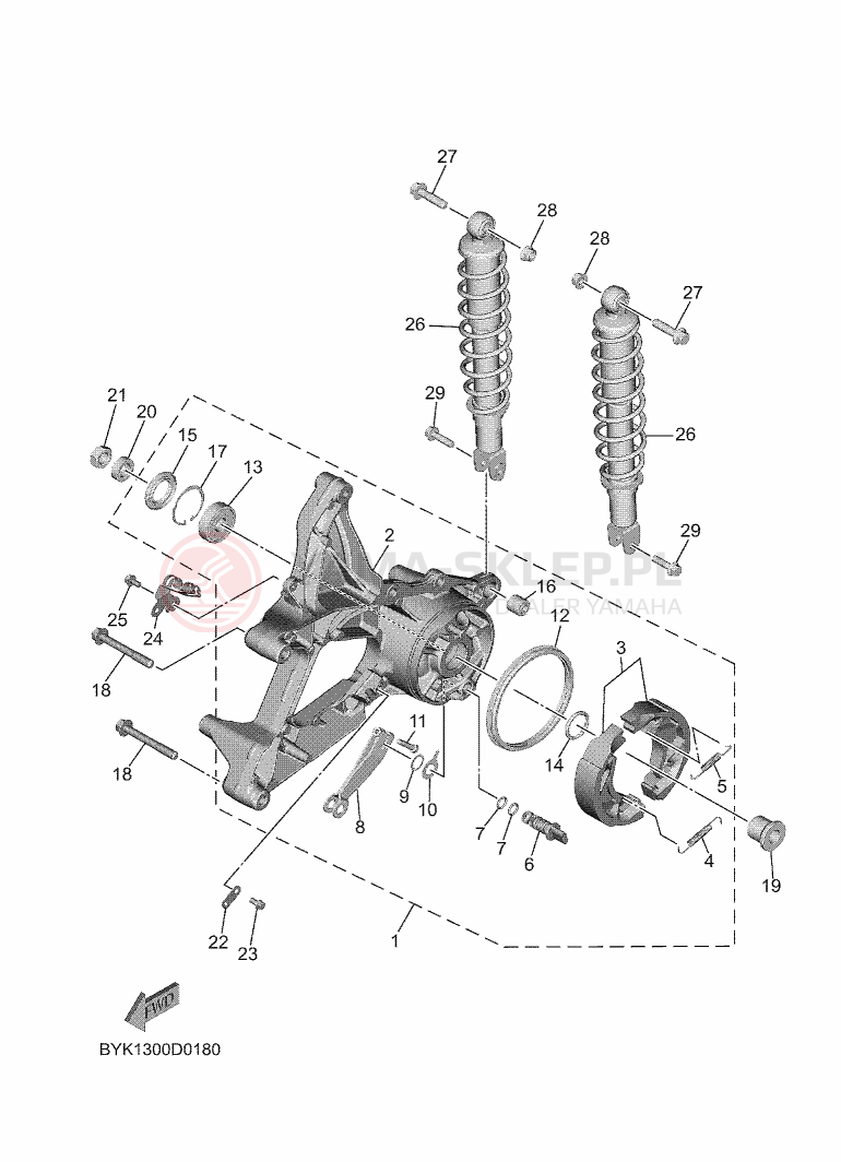Schemat "wahacz" do Yamaha TRICITY 300