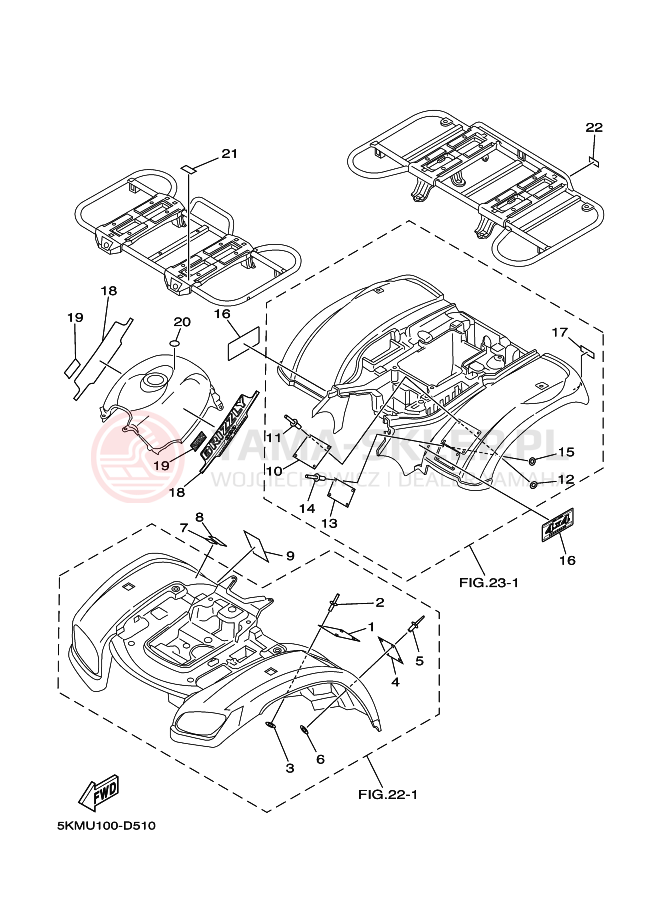 Schemat "naklejki" do Yamaha GRIZZLY