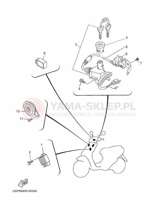 Schemat "układ elektryczny" do Yamaha NEOS