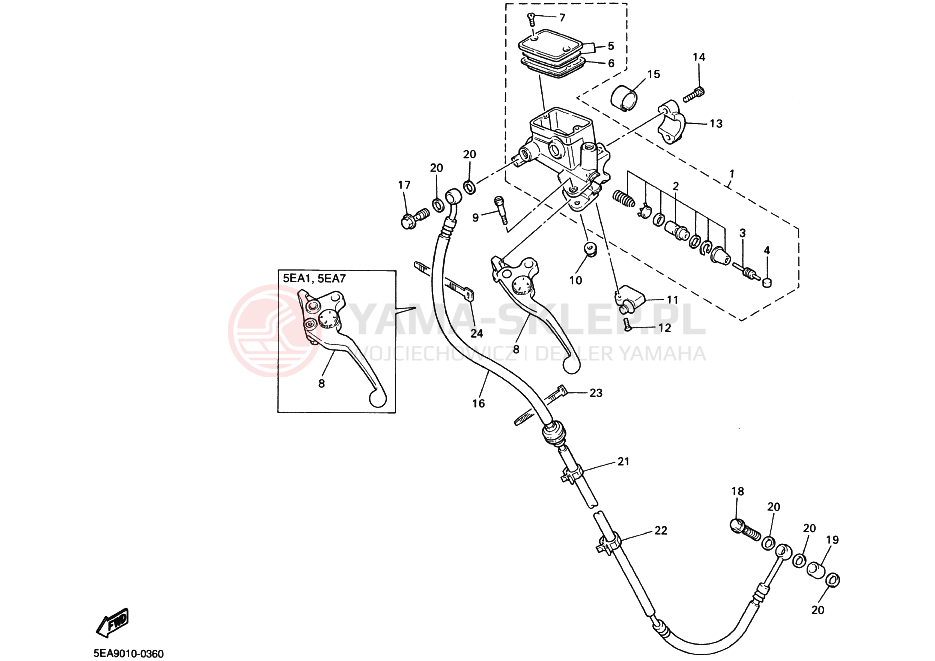 Schemat "Pompa hamulcowa przednia" do Yamaha XJR1300