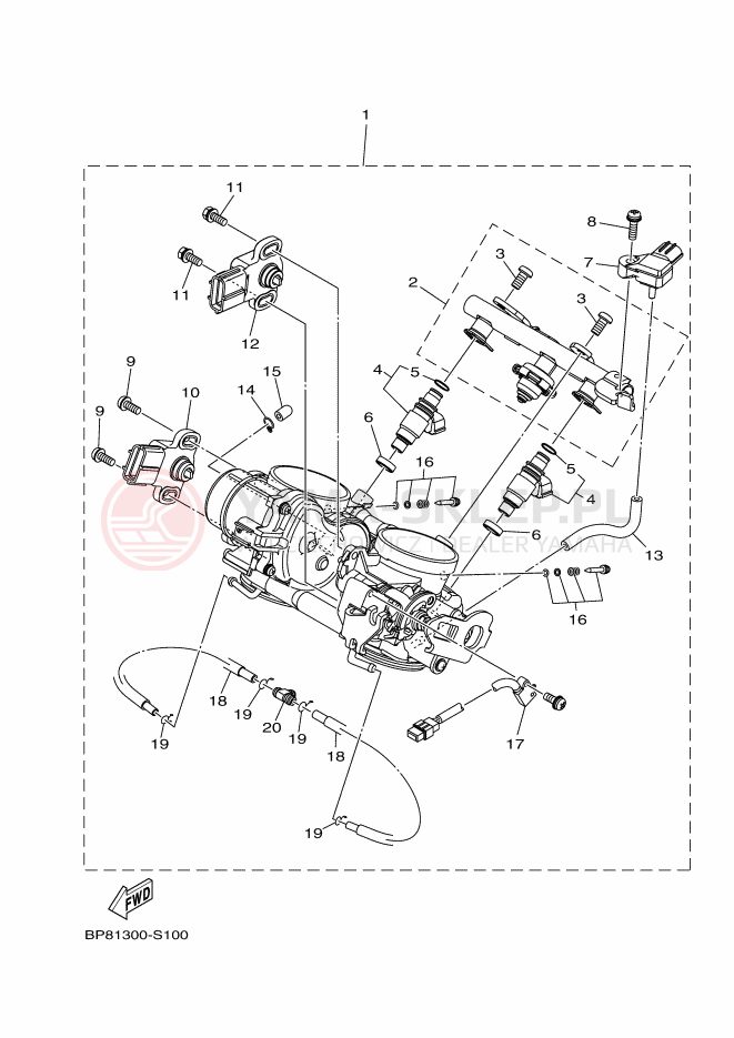 Schemat "Wtrysk paliwa" do Yamaha XT1200ZE SUPER TÉNÉRÉ ABS