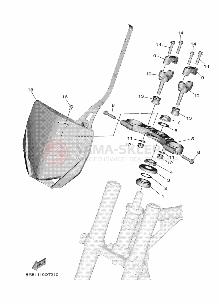 Schemat "Półki zawieszenia" do Yamaha YZ65