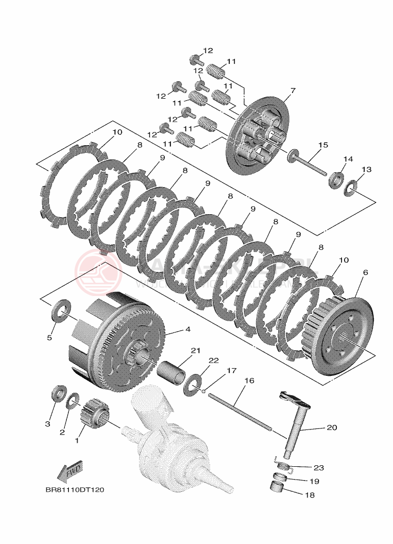 Schemat "sprzęgło" do Yamaha YZ65