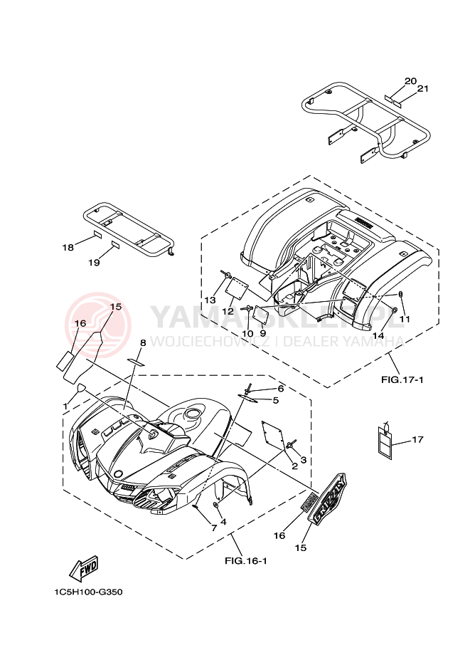 Schemat "naklejki" do Yamaha GRIZZLY 125