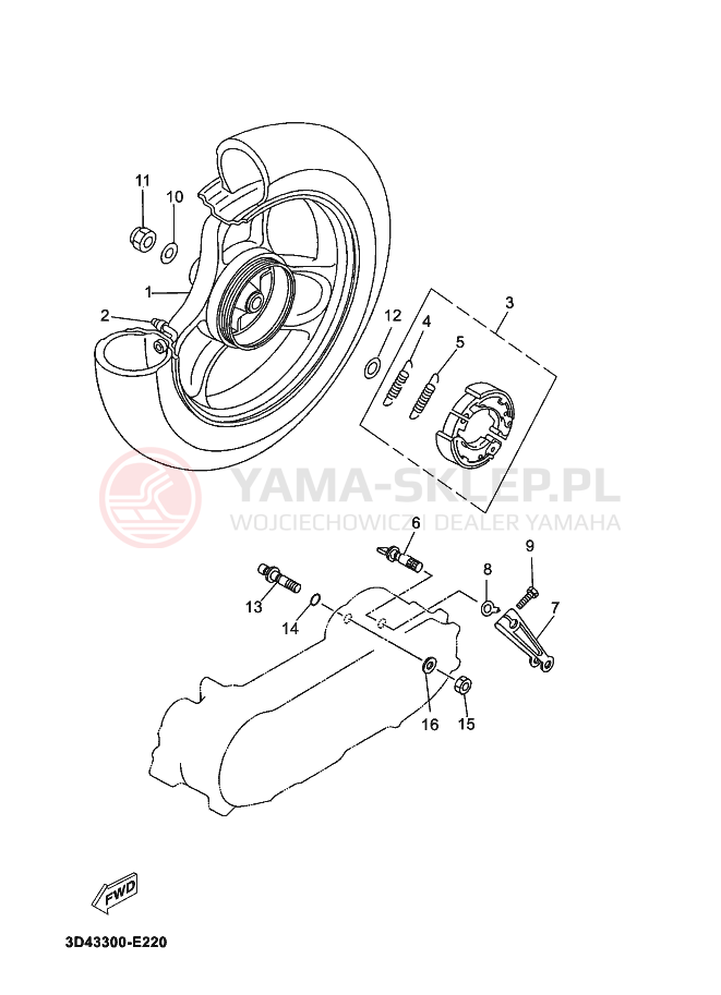 Schemat "Koło tył" do Yamaha CS50