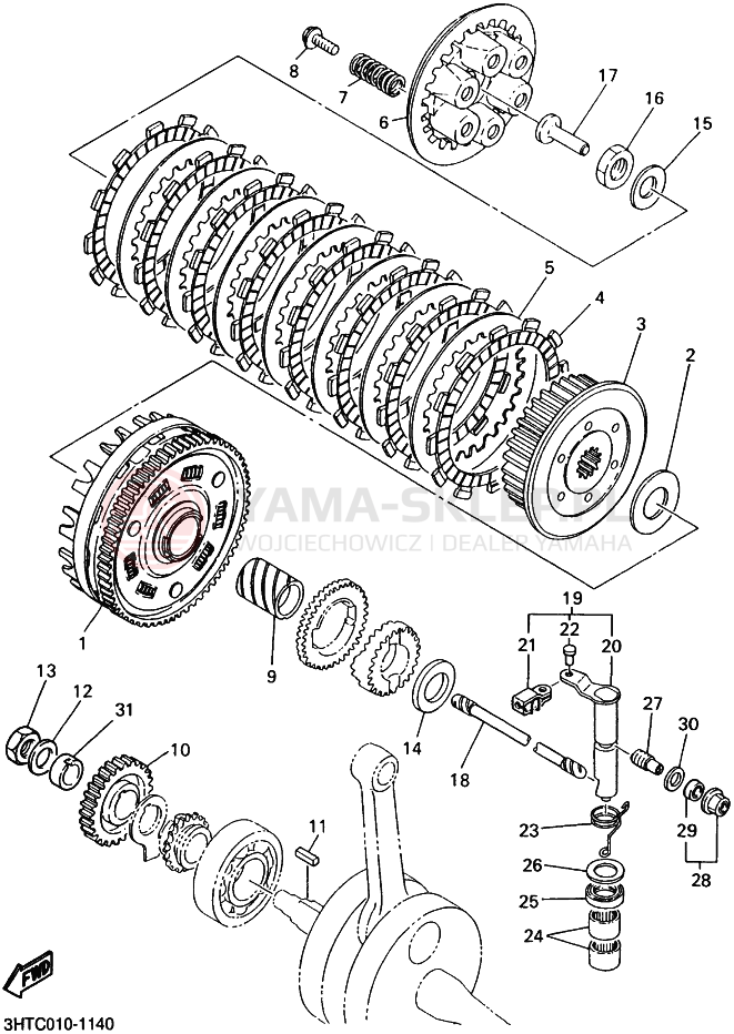 Schemat "sprzęgło" do Yamaha SR400
