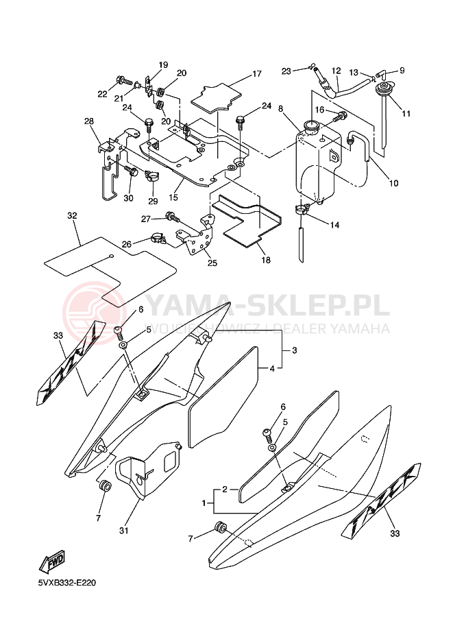Schemat "Pokrywa boczna" do Yamaha FZ6-SS FAZER