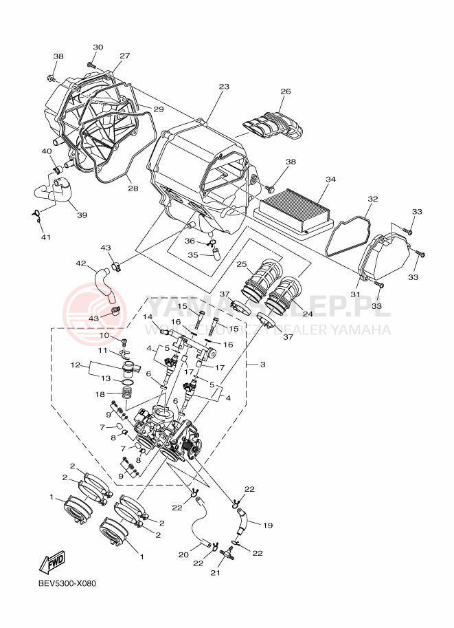 Schemat "Wtrysk paliwa" do Yamaha MT-03