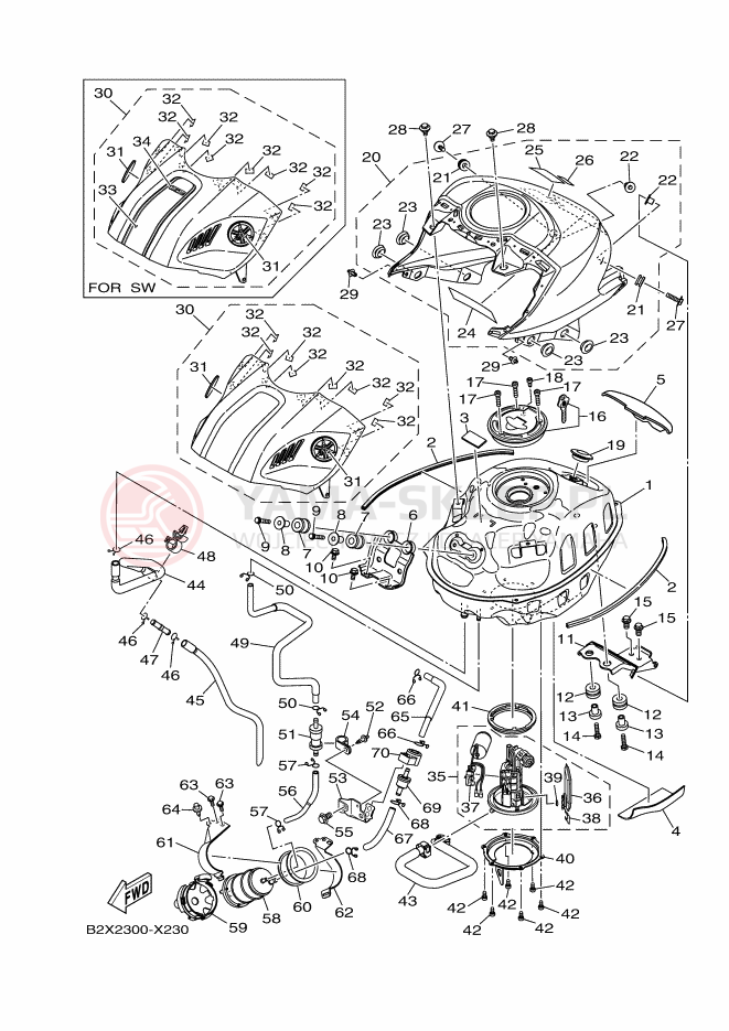 Schemat "zbiornik paliwa" do Yamaha YZF-R3