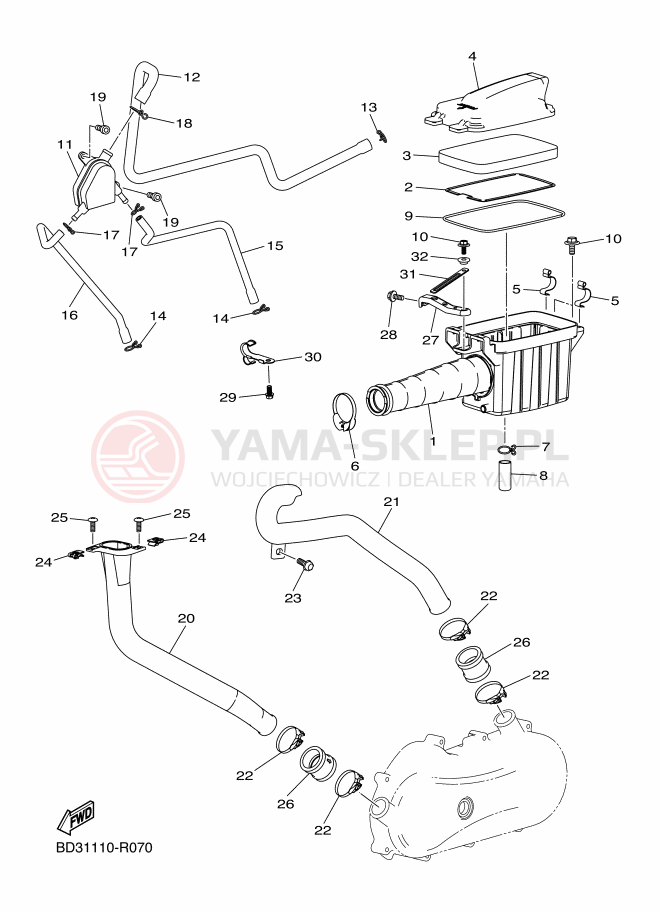 Schemat "Wtrysk paliwa" do Yamaha YFM90R