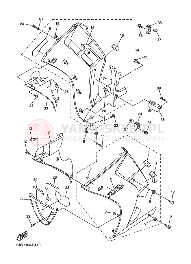 Schemat "POKRYWA SILNIKA 2" do Yamaha FJR1300 FJR13R FJR