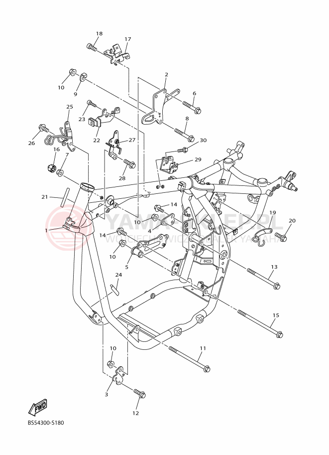 Schemat "rama" do Yamaha XV950 ABS