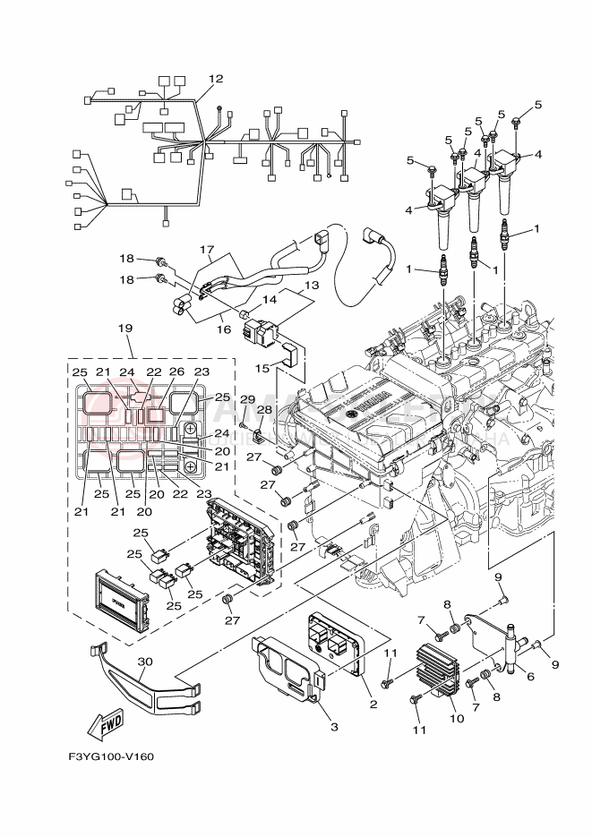 Schemat "układ elektryczny" do Yamaha EXR