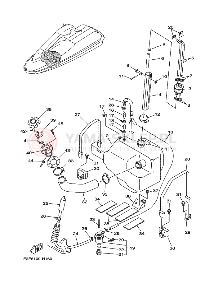 Schemat "zbiornik paliwa" do Yamaha SUPERJET