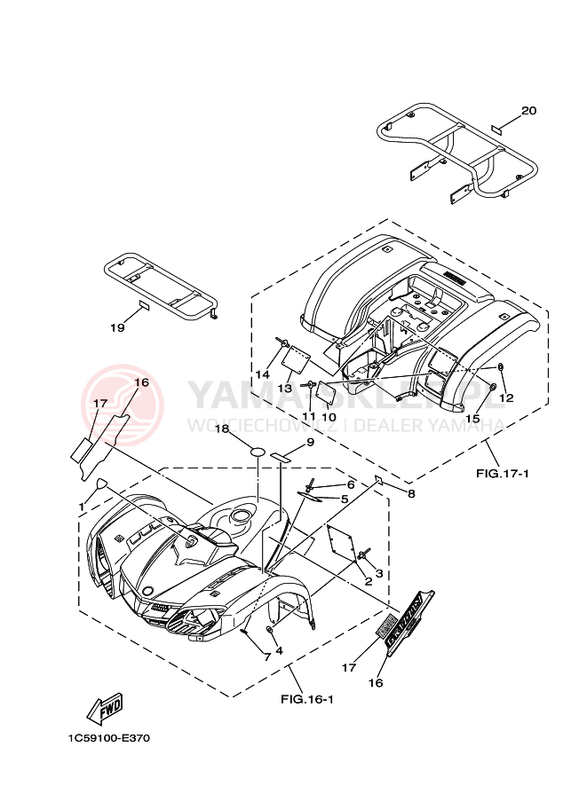 Schemat "naklejki" do Yamaha GRIZZLY