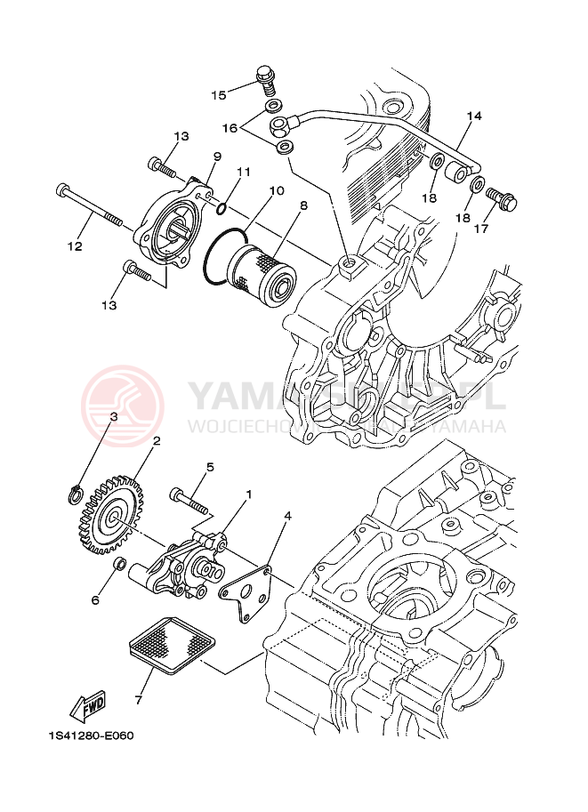 Schemat "Pompa olejowa" do Yamaha YBR250