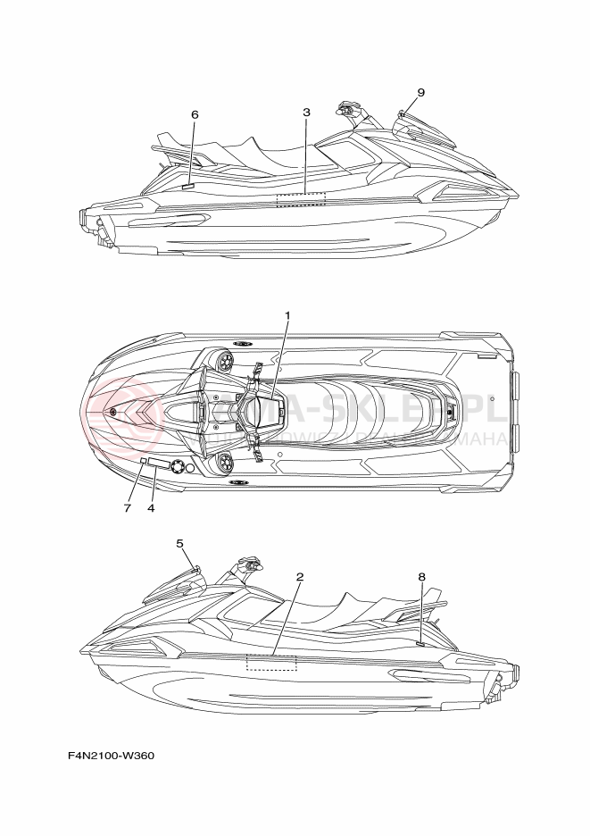Schemat "naklejki" do Yamaha VX1050B-X