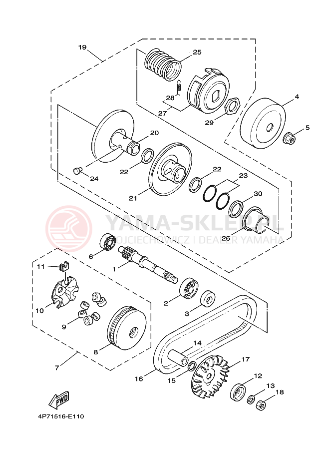 Schemat "sprzęgło" do Yamaha XC125E