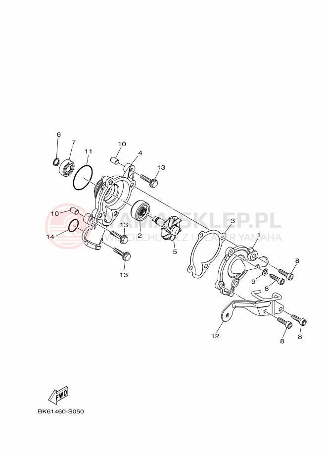 Schemat "Pompa wody" do Yamaha YZF-R125