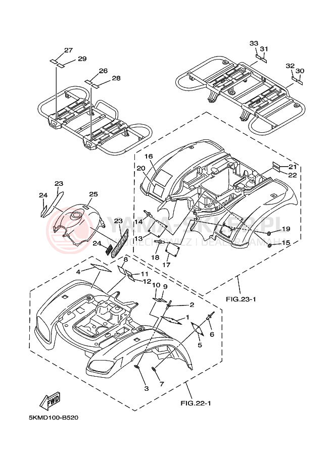 Schemat "naklejki" do Yamaha GRIZZLY LIMITED