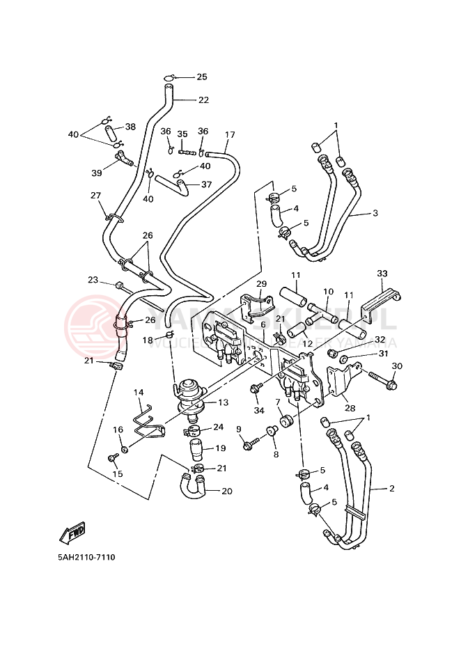 Schemat "System odbioru powietrza" do Yamaha YZF600R YZF600RK YZF