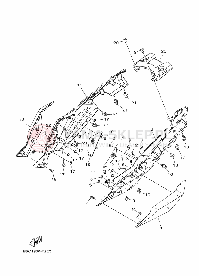 Schemat "Pokrywa boczna" do Yamaha TRACER 900 GT