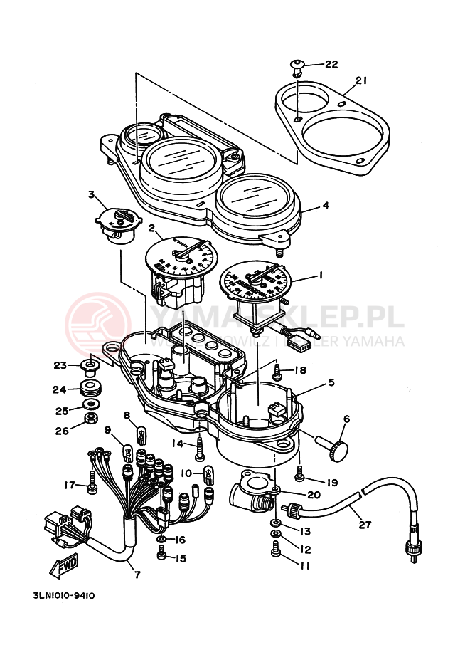 Schemat "licznik" do Yamaha FZR250R