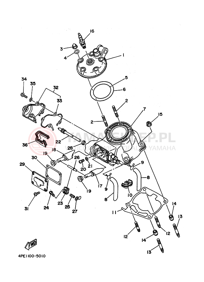 Schemat "głowica" do Yamaha YZ125