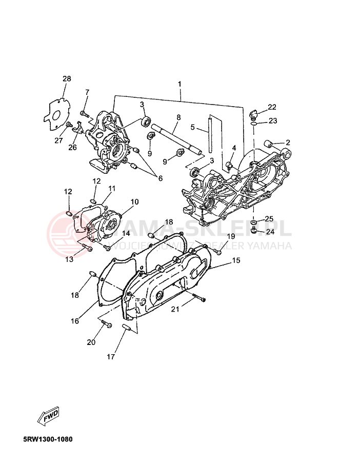 Schemat "Obudowa silnika" do Yamaha JOG R
