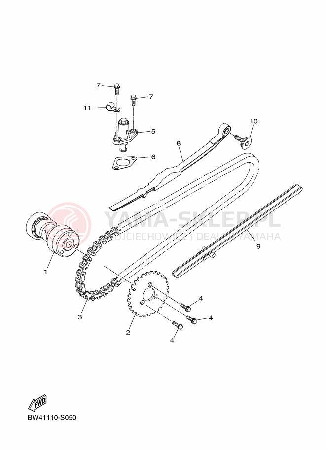 Schemat "Wałek rozrządu" do Yamaha YFZ50