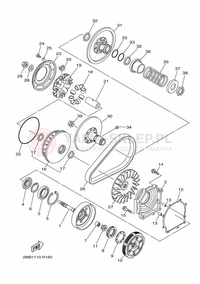 Schemat "sprzęgło" do Yamaha WOLVERINE R