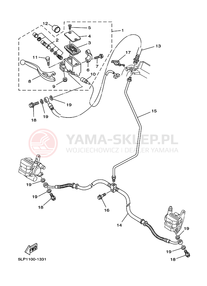 Schemat "Pompa hamulcowa przednia" do Yamaha YFM660RR