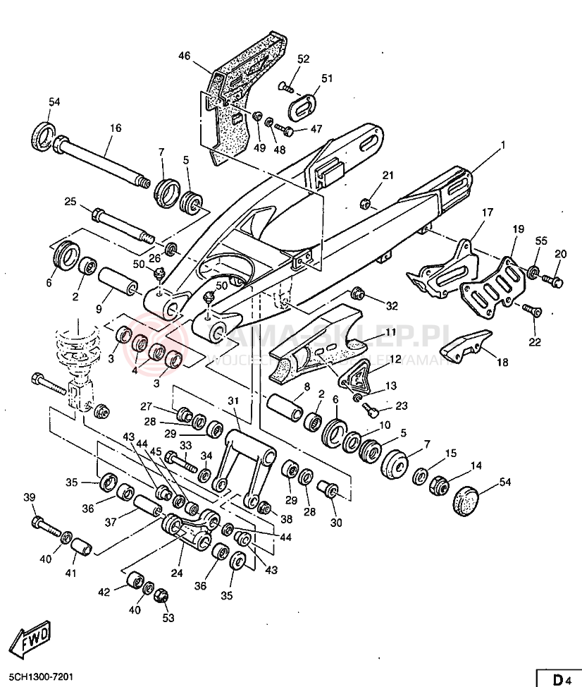Schemat "wahacz" do Yamaha TT600R