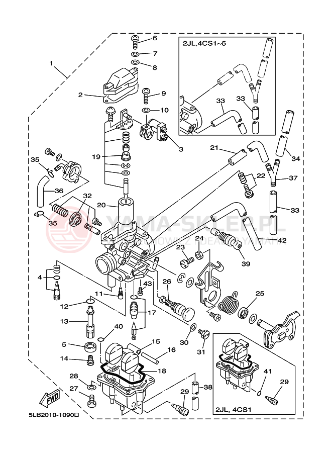 Schemat "Gaźnik" do Yamaha TW200