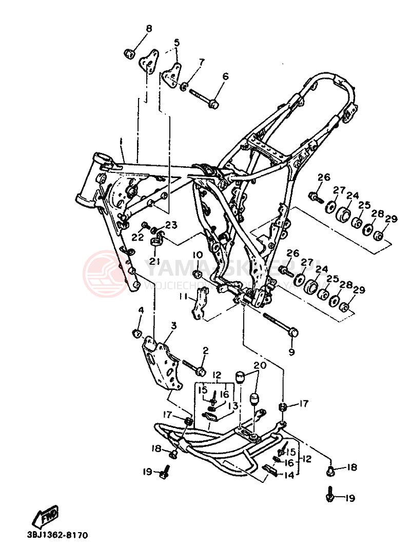 Schemat "rama" do Yamaha XT500T