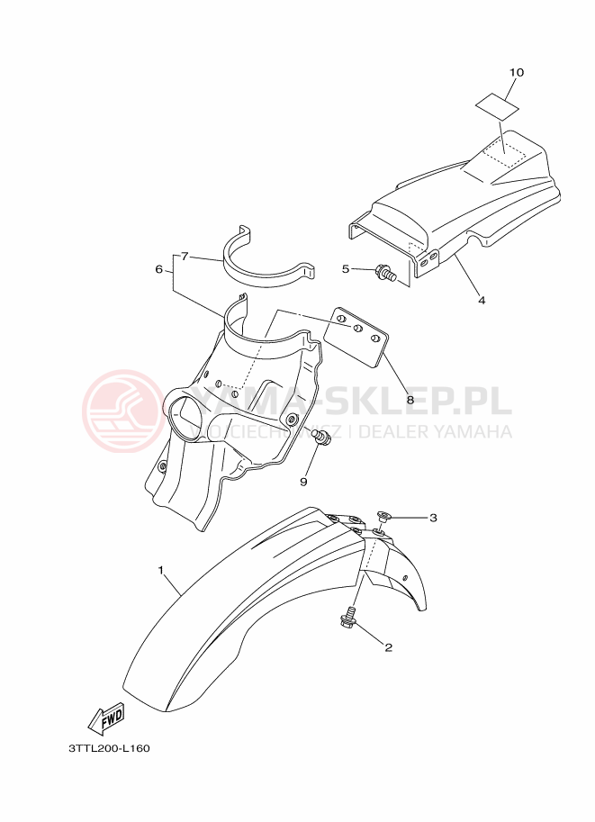 Schemat "błotnik" do Yamaha DT125