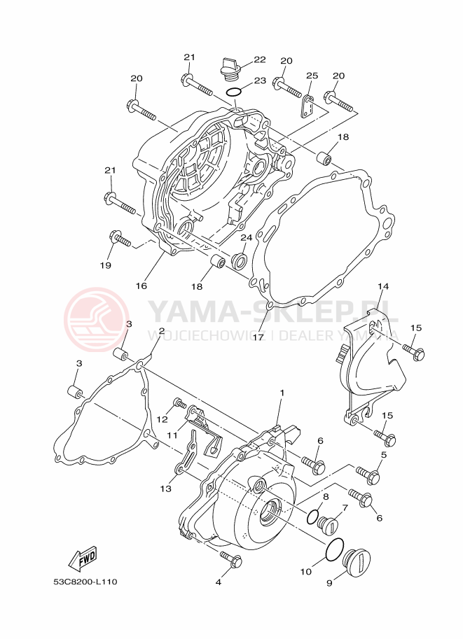 Schemat "Pokrywa silnika" do Yamaha AG200F