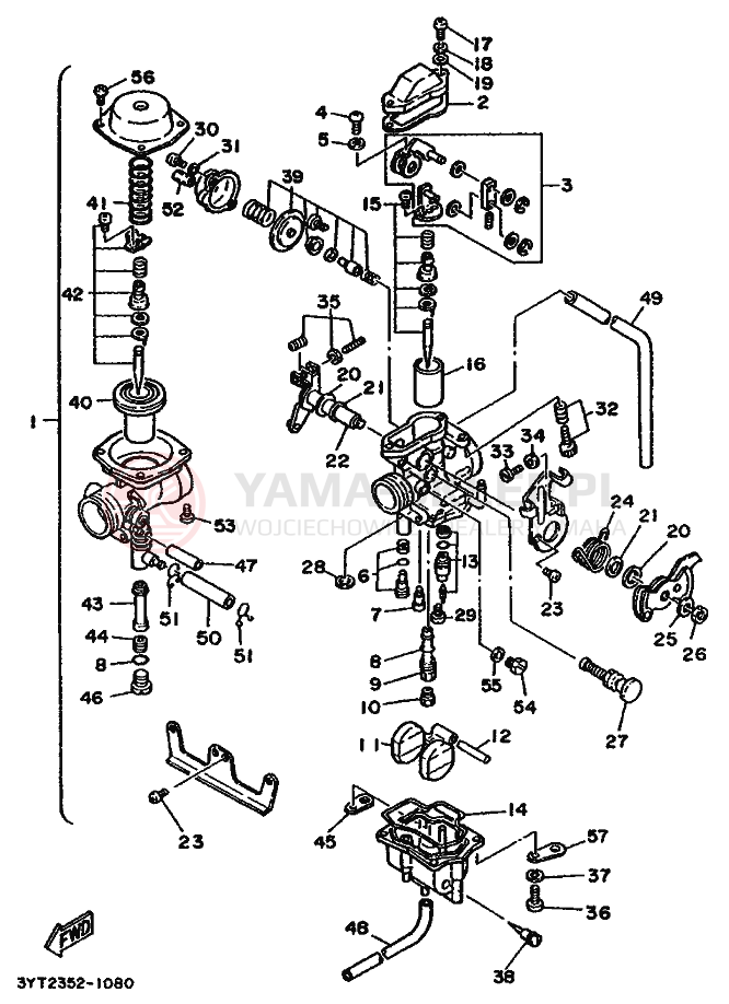 Schemat "Gaźnik" do Yamaha XT350