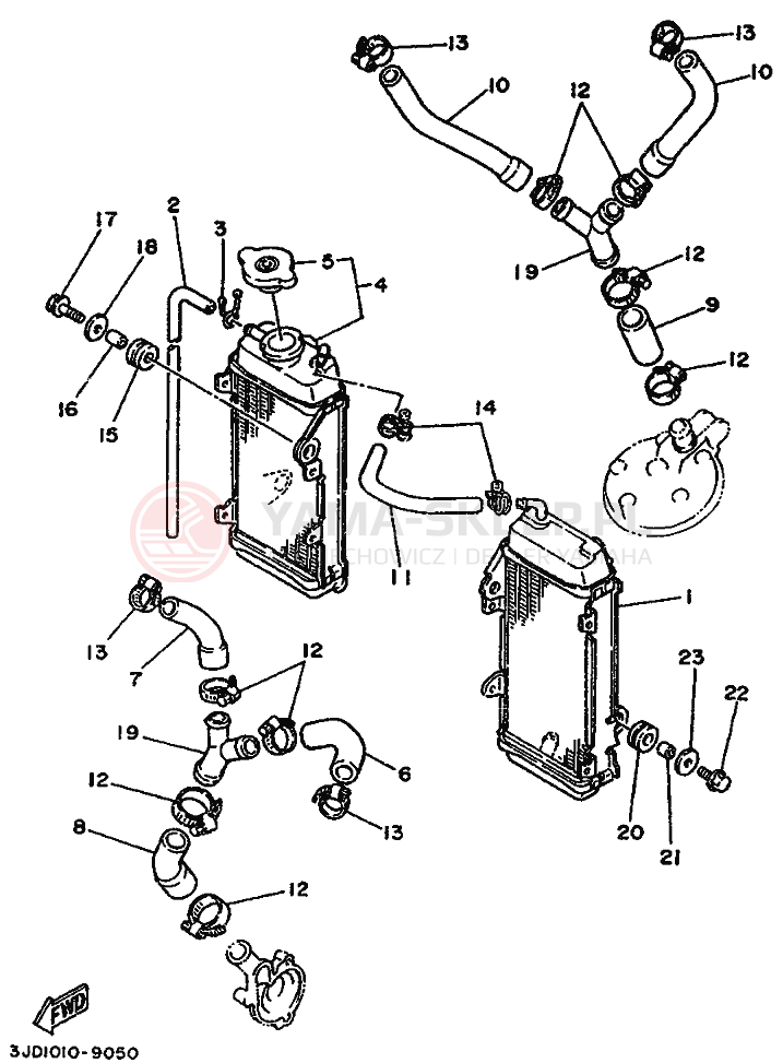 Schemat "Układ chlodzenia" do Yamaha YZ125