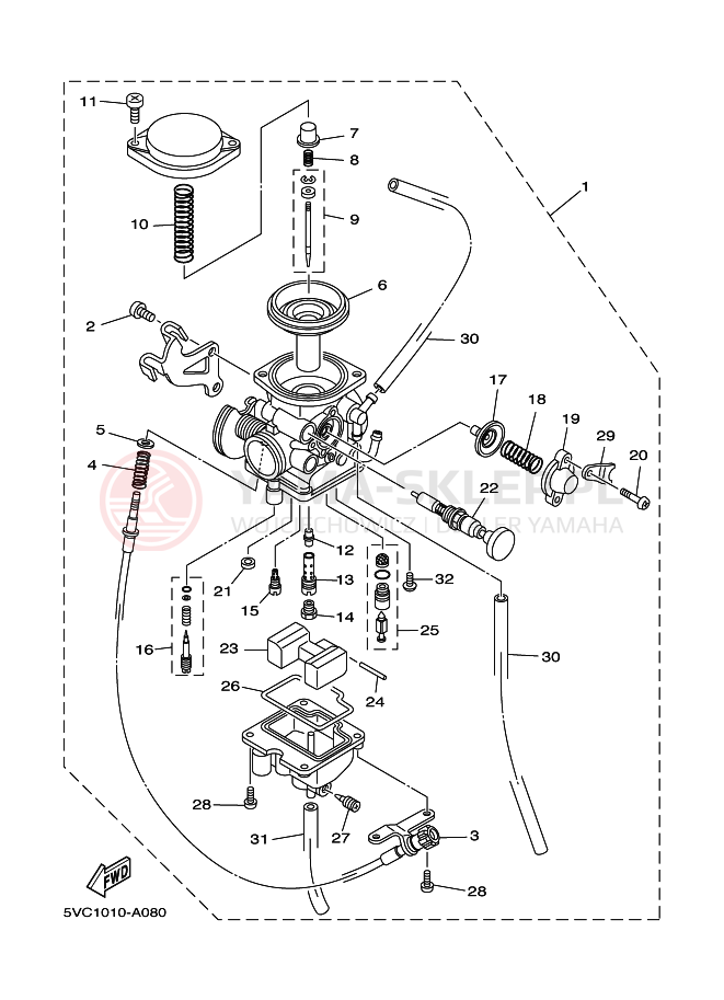 Schemat "Gaźnik" do Yamaha TW225E