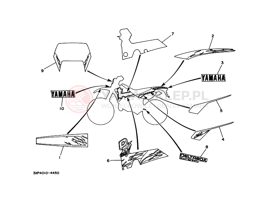 Schemat "naklejki" do Yamaha DT200WR