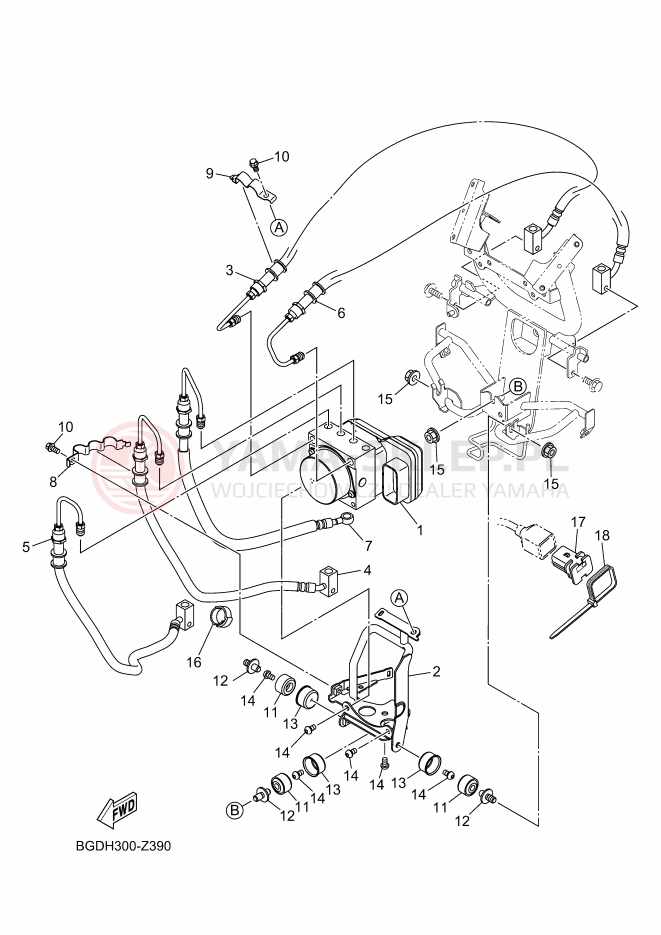 Schemat "SPRZĘT ELEKTRYCZNY 3" do Yamaha TRICITY 155