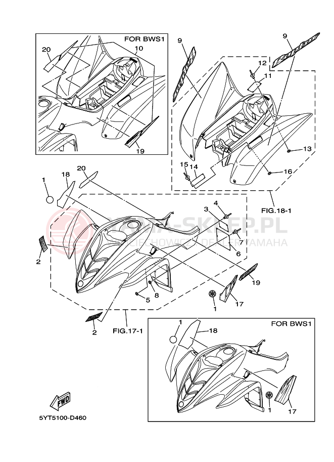 Schemat "naklejki" do Yamaha YFM350RT