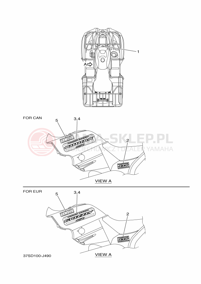 Schemat "naklejki" do Yamaha GRIZZLY 450
