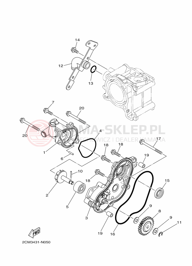 Schemat "Pompa wody" do Yamaha TRICITY 125