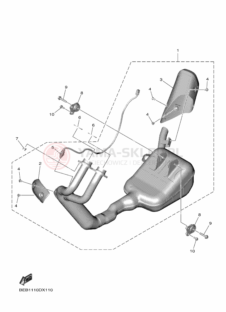 Schemat "Wydech końcowy" do Yamaha R7
