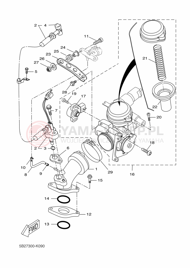 Schemat "Wtrysk paliwa" do Yamaha XCITY