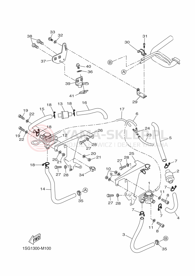 Schemat "System odbioru powietrza" do Yamaha YFM350FWA