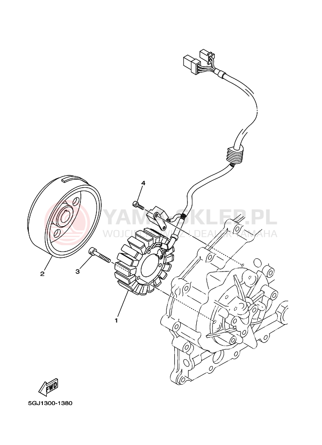 Schemat "prądnica" do Yamaha TMAX