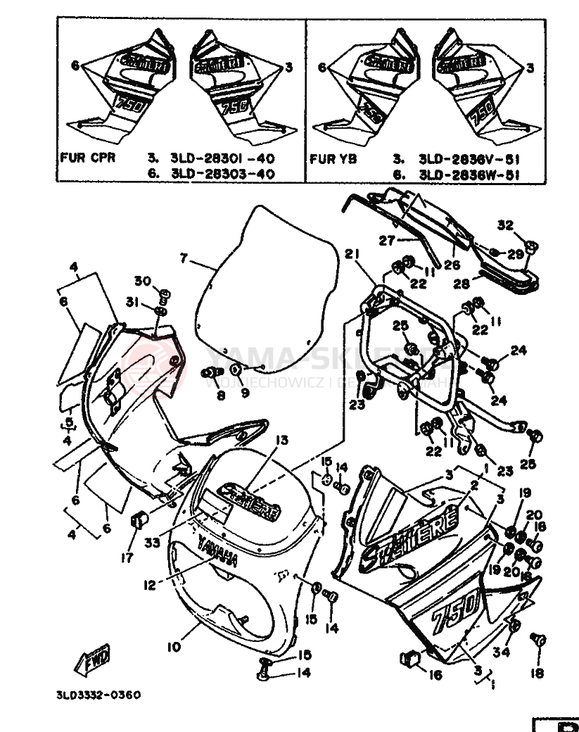 Schemat "Obudowa silnika" do Yamaha XTZ750 SUPERTENERE
